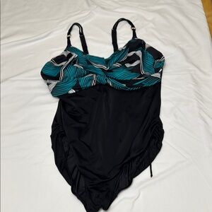 Fantasie Black and Teal One Piece Swimsuit